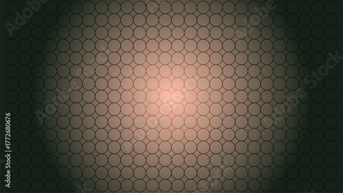 Sophisticated dark abstract background with a repeating geometric circle pattern, illuminated by a gentle central vignette, perfect for contemporary designs and digital projects