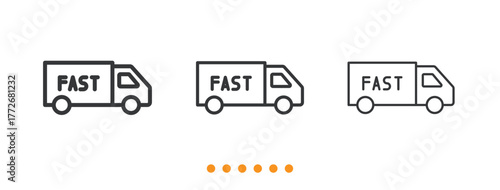 Delivery Truck icon. Thin line icon vector
