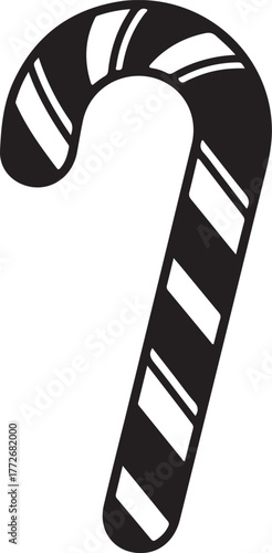 Candy cane vector icon illustration