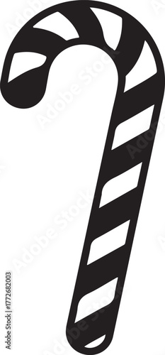 Candy cane vector icon illustration