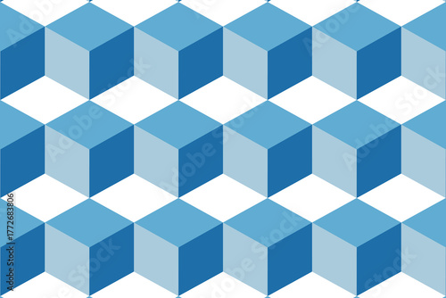 Blue cube pattern background illustration material