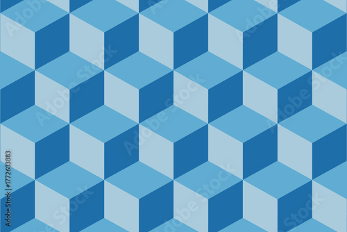 Blue cube pattern background illustration material