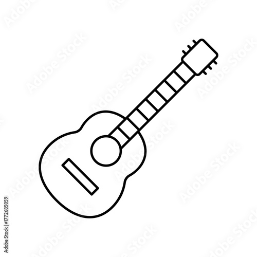 Guitar Vector Icon Illustration On Isolated Background.	