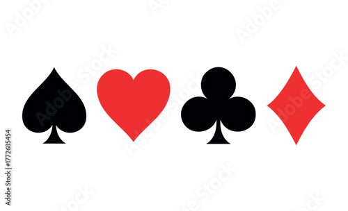 Suit deck of playing cards on white background. playing cards vector illustration.