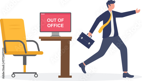 illustration of taking leave from work, resigning, or a do not disturb status

