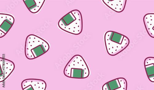 Onigiri pattern background vector design