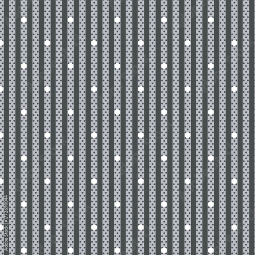 Seamless Striped Polka Dot Pattern Background, Black and Gray Retro Dotted Textile Design, Minimal Geometric Abstract Wallpaper, Monochrome Decorative Fabric Texture for Print and Surface Design