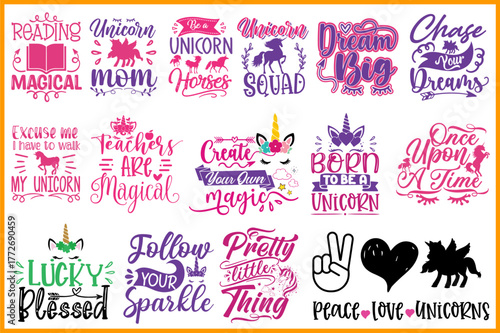 Unicorn Svg Design Bundle