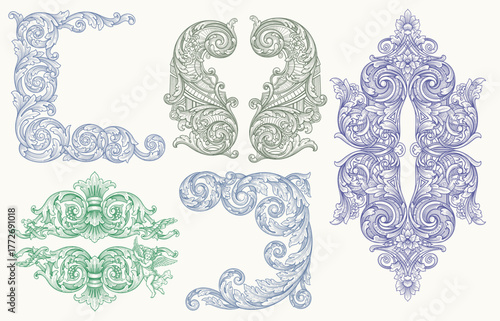 Vintage Decorations Elements. Flourishes Calligraphic Ornaments and Frames with place for your text. Decorative swirls or scrolls, vintage frames , flourishes, labels and dividers. Retro Style