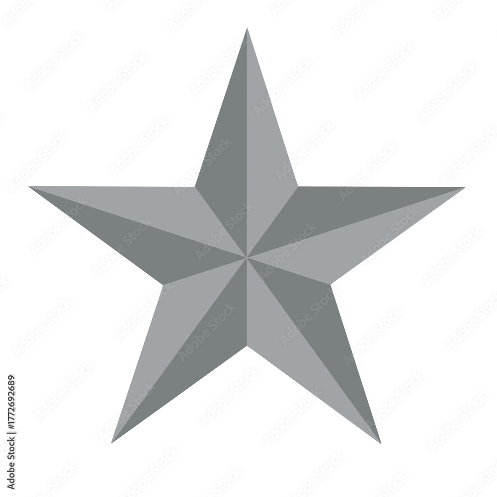 Obraz premium silver star isolated on transparent background 
