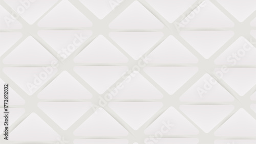 White Geometric Abstract Pattern with 3D Diamond Shapes and Soft Shadows