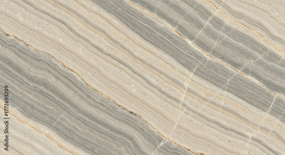 Fototapeta premium Neutral beige and gray marble stone surface with natural linear veins and elegant patterns for interior architecture and design