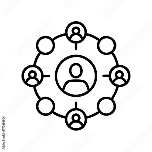 Community connection concept with people in a circular layout  