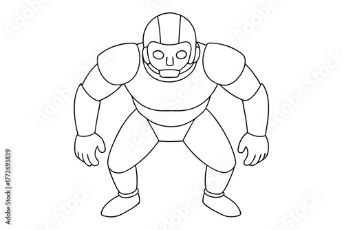 Illustration of a football player vector drawing