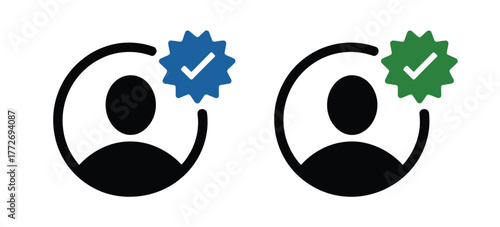 Minimalist icon design verifying user profiles showing checkmarks vector illustration vector