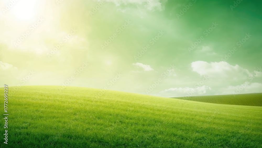 Fototapeta premium Vibrant green backdrop, lush grass providing a natural setting for graphic designs