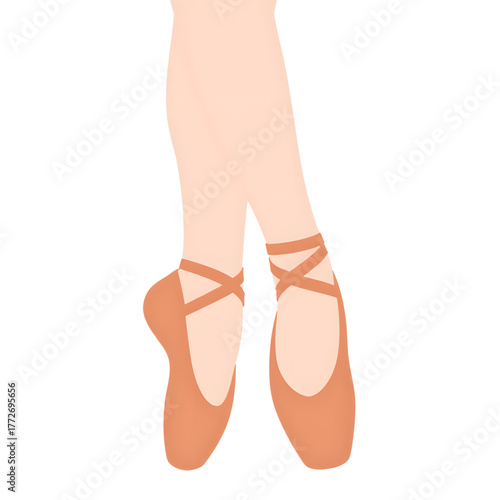 Elegant pointe shoes displayed on transparent background, ballet artistry