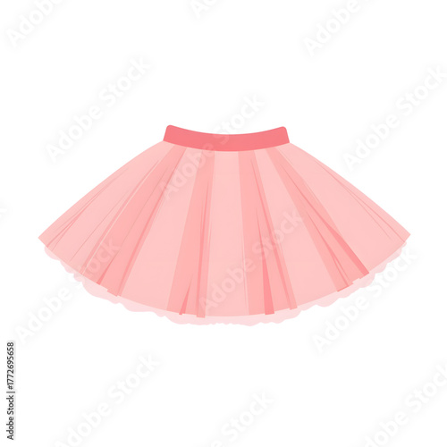 Pink ballet tutu isolated on transparent background, playful elegance
