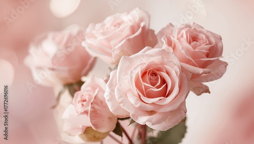 Wallpaper Mural Blurred rose blooms in soft pastel hues, ideal for editorial header background Torontodigital.ca