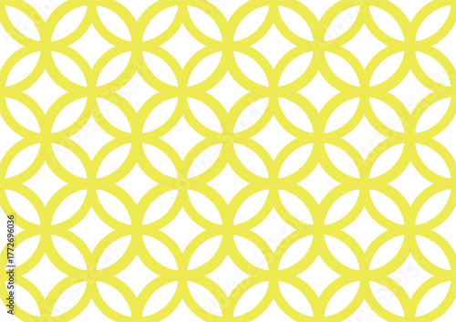 Minimalist Yellow Petal Geometry – Repeating Circle Pattern for Textile & Print