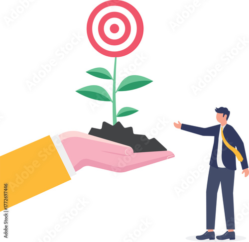 illustration of setting excellent business targets that grow and develop
