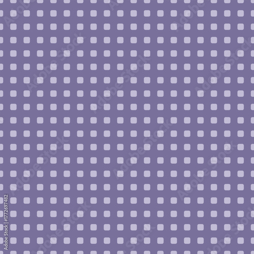A seamless vector pattern of lavender rounded squares on a medium purple background, ideal for web graphics, stationery, and design projects.