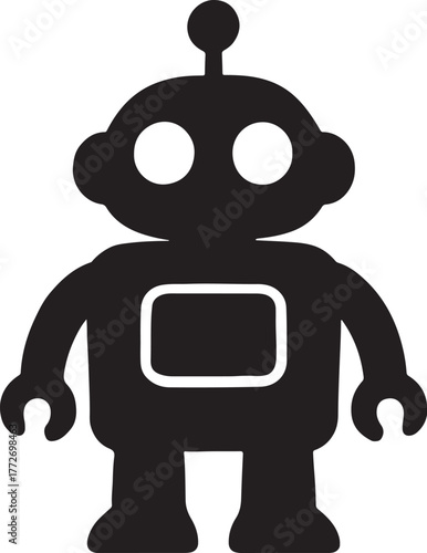 Robot scene vector art- রোবট 