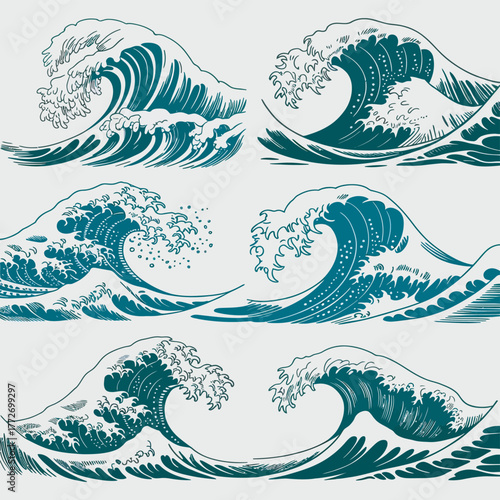 seamless sea pattern with fishes and sea animals vector design