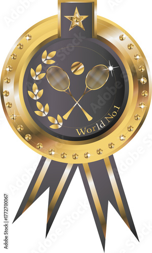 gold medal on a white background