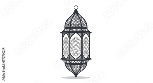 Intricate Morrocan lantern design casting elegant shadows, perfect for festive celebrations and cultural decor projects