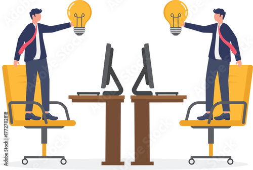illustration of sharing and exchanging business ideas
