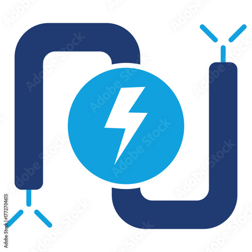 Wires Flat Blue Icon