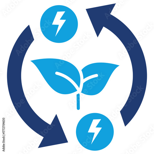 Natural Process Flat Blue Icon