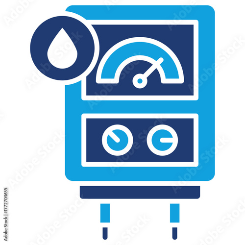 Water Boiler Flat Blue Icon