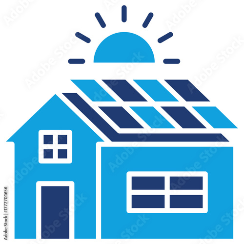 Solar Cell Flat Blue Icon