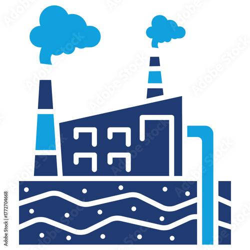 Geothermal Energy Flat Blue Icon