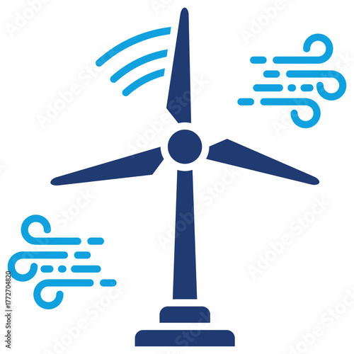Windmill Flat Blue Icon