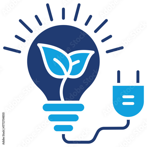 Bioenergy Flat Blue Icon