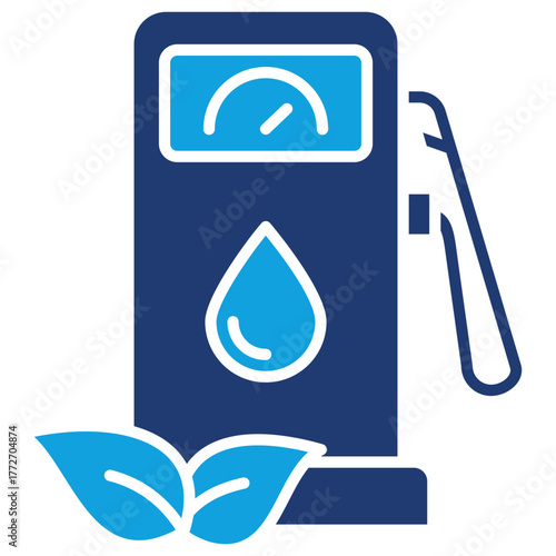 Eco Fuel Flat Blue Icon