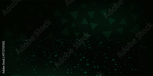 Vector digital code rain in a Matrix inspired futuristic style. High-tech backdrop with glowing binary characters. Binary Software Programming Code Background. Digital Data Technology Concept.
