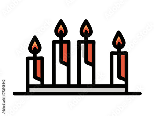 Some lit up candles at a church

