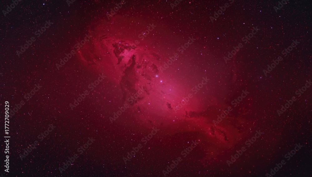 Fototapeta premium Crimson backdrop amid the cosmos