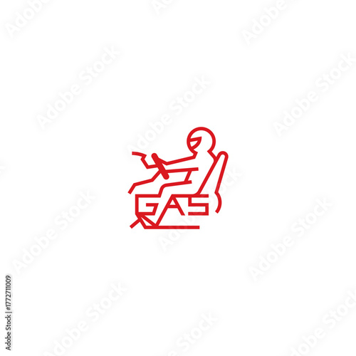 Press the gas pedal, logo design.