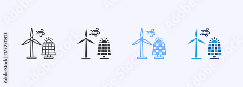 Renewable Energy Icon Set Multiple Style Collection