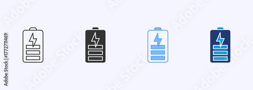 Power Cell Icon Set Multiple Style Collection