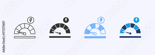 Low Speed Icon Set Multiple Style Collection