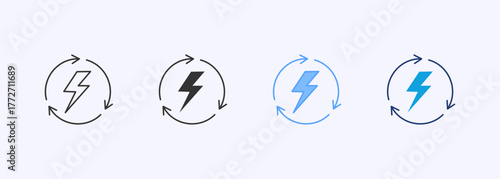 Energy Icon Set Multiple Style Collection