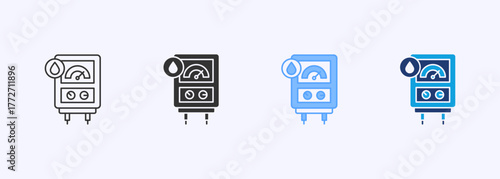 Water Boiler Icon Set Multiple Style Collection