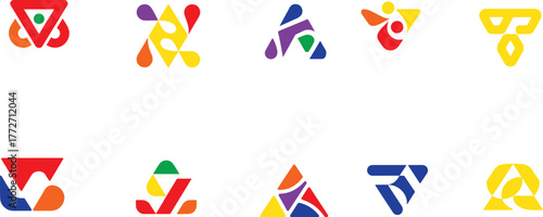 Colorful abstract geometric shapes vector