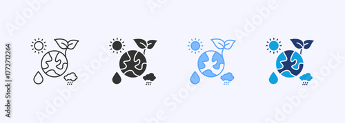 Energy Resource Icon Set Multiple Style Collection